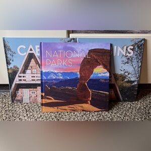 Lot Cabins And National Parks, Hard Cover Books, Stunning Scenes & Images X3